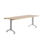 14980-MESA CON TABLERO ABATIBLE 180X80CM COLOR GRIS ALUMINIO/ROBLE ROCADA 2003FD08