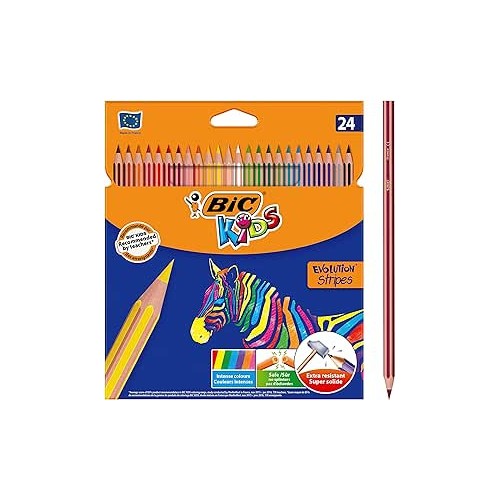 1499-BLISTER 24 LAPICES DE COLORES EVO STRIPES COLORES SURTIDOS BIC 9505251