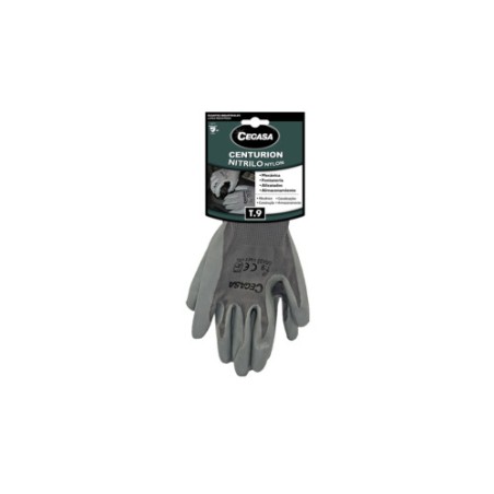 15014-GUANTES DE TRABAJO CENTURION NITRILO/NYLON GRIS T9-GRANDE L CEGASA 327100