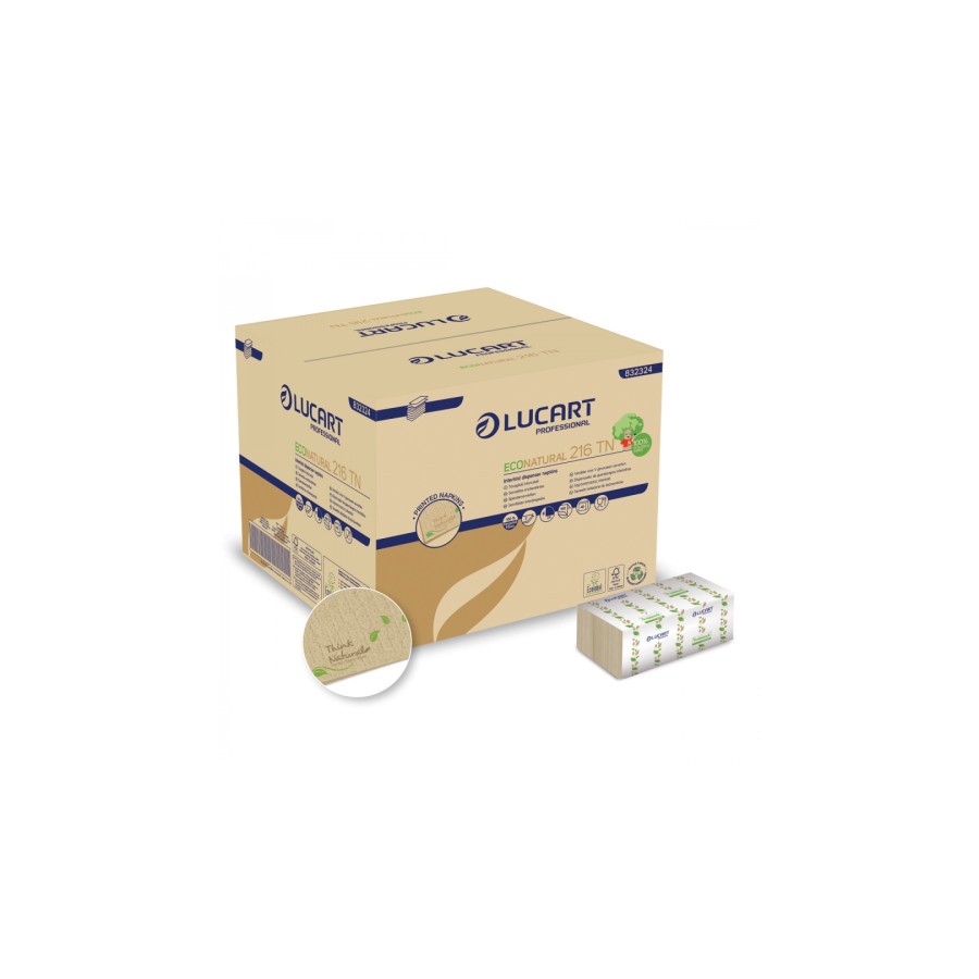 15030-CAJA 6000 SERVILLETAS INTERPLEGADAS ECONATURAL L-ONE INTERFOLD LUCART CE662
