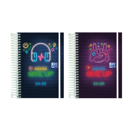 15238-AGENDA ESCOLAR 2024-2025 NEVER GIVE UP TAPA EXTRADURA 8o DIA PAGINA COLORES SURTIDOS OXFORD 400185064