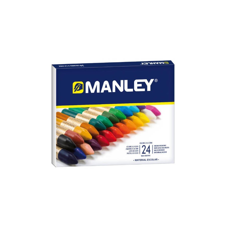 1526-ESTUCHE DE 24 UNIDADES CERAS BLANDAS COLORES SURTIDOS MANLEY MNC00066