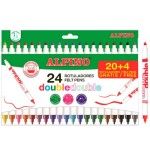 1529-CAJA 20+4 ROTULADORES DE COLORES DOBLE PUNTA ALPINO AR002058N