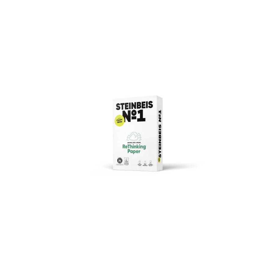 1551-PAQUETE 500H PAPEL RECICLADO 80GR A3 CLASSIC WHITE No1 ISO70 STEINBEIS 40002077