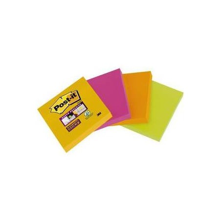15516-PACK 4 BLOCS 45 HOJAS NOTAS ADHESIVAS 47,6X47,6MM SUPER STICKY COLORES SURTIDOS 6910SSS-YPOG-EU POST-IT 7100172209