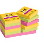 15521-PACK 12 BLOCS 90 HOJAS NOTAS ADHESIVAS 47,6X47,6MM SUPER STICKY COLECCION CARNIVAL CAJA CARTON 622-12SS-CARN POST-