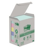 15522-PACK 6 BLOCS 100 HOJAS NOTAS RECICLADAS ADHESIVAS 38X51MM COLORES SURTIDOS CAJA CARTON 653-1GB POST-IT 7100259445