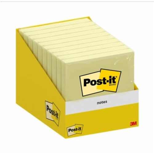 15525-BLOC 100 HOJAS NOTAS ADHESIVAS 76X76MM CANARY YELLOW 654 ENCELOFANADO 6820-CY-W10 POST-IT 7100317841