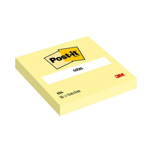 15527-PACK 12 BLOCS 100 HOJAS NOTAS ADHESIVAS 76X76MM CANARY YELLOW SIN ENCELOFANADO INDIVIDUAL 654 POST-IT 7100290160