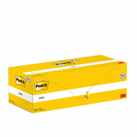 15530-PACK 18+6 BLOCS 100 HOJAS NOTAS ADHESIVAS 76X76MM CANARY YELLOW CAJA CARTON 654-CY-VP24 POST-IT 7100319213