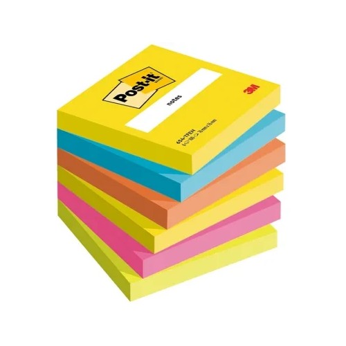 15537-PACK 6 BLOCS 100 HOJAS NOTAS ADHESIVAS 76X76MM COLECCION ENERGETIC 654-TFEN POST-IT 7100296019