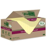 15541-PACK 14+4 BLOCS 90 HOJAS NOTAS RECICLADAS ADHESIVAS 76X76MM SUPER STICKY AMARILLO PASTEL 654 RSSCY14+4 POST-IT 710