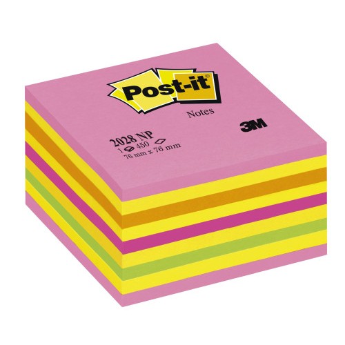 15551-CUBO 450 HOJAS NOTAS ADHESIVAS 76X76MM COLORES NEON 2028-NP POST-IT 7100200378
