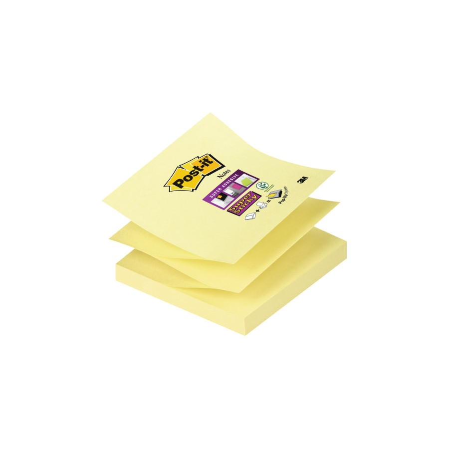 15559-PACK 12 BLOCS 90 HOJAS Z-NOTES ADHESIVAS 76X76MM SUPER STICKY CANARY YELLOW CAJA CARTON R330-12SS-CY POST-IT 71002