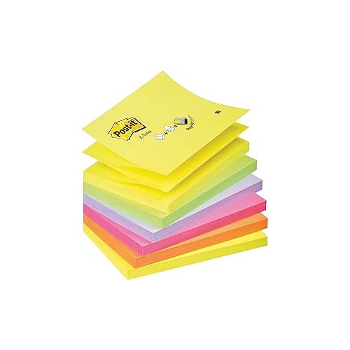 15562-PACK 12 BLOCS 100 HOJAS Z-NOTES ADHESIVAS 76X76MM COLORES SURTIDOS FLUOR R330-NR POST-IT 7100290154