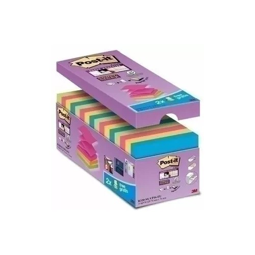 15567-PACK 16+4 BLOCS 90 HOJAS Z-NOTES ADHESIVAS 76X76MM SUPER STICKY COLORES SURTIDOS R330-SS-VP16-EU POST-IT 710023424
