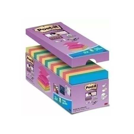 15567-PACK 16+4 BLOCS 90 HOJAS Z-NOTES ADHESIVAS 76X76MM SUPER STICKY COLORES SURTIDOS R330-SS-VP16-EU POST-IT 710023424