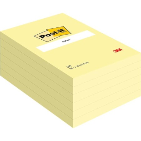 15583-BLOCS 100 HOJAS NOTAS GRANDES ADHESIVAS 101X152MM CANARY YELLOW 659 POST-IT 7100172752
