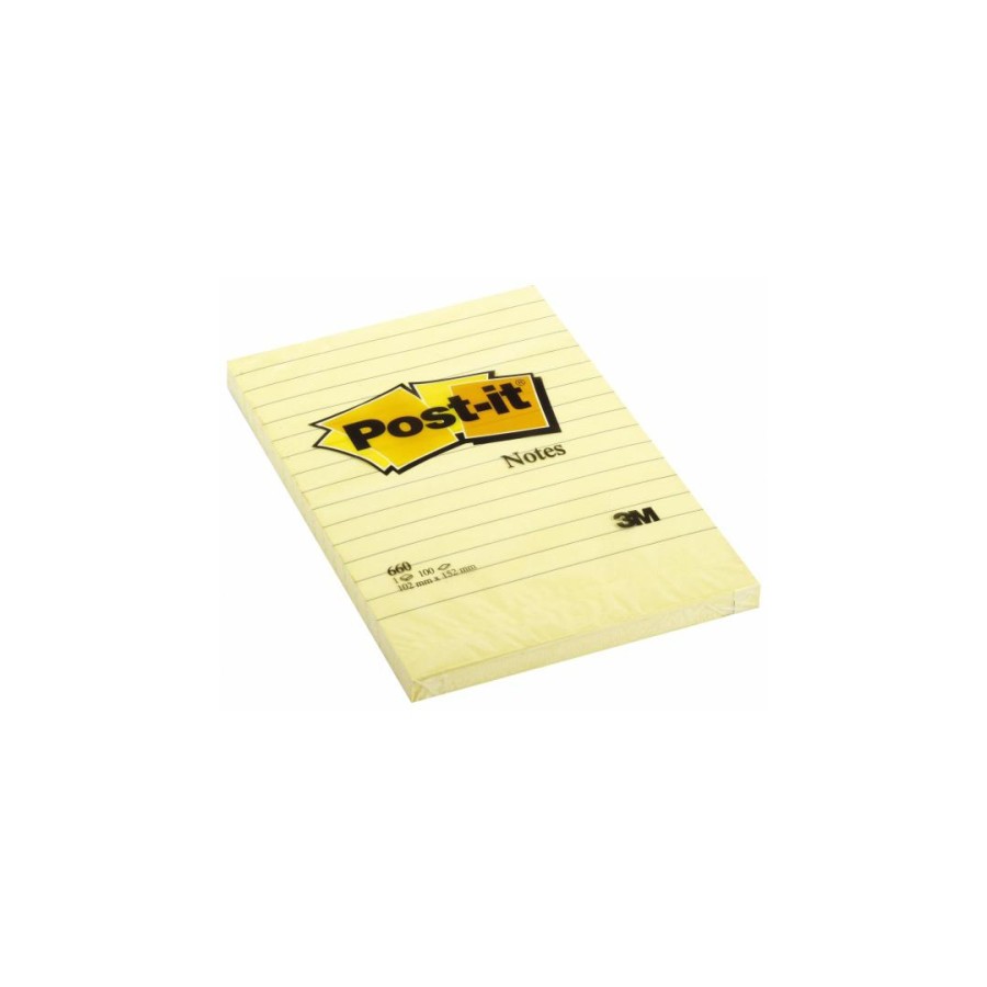 15585-BLOC 100 HOJAS NOTAS GRANDES ADHESIVAS 101X152MM CANARY YELLOW CON LINEAS 660 POST-IT 7100172753