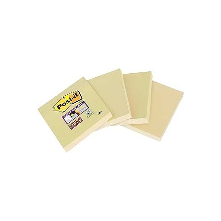 15588-PACK 4 BLOCS 45 HOJAS NOTAS RECICLADAS ADHESIVAS 102X152MM SUPER STICKY CANARY YELLOW CON LINEAS 4645-RSSCY4 POST-