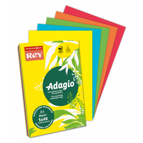 1562-PAQUETE 500H PAPEL 80GR A4 ROJO INTENSO ADAGIO 40002485
