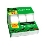 15637-PACK 2+1 ROLLOS CINTA INVISIBLE 19MM X 7,5M MAGICCON DISPENSADOR 8-1975C3 SCOTH 7100088375