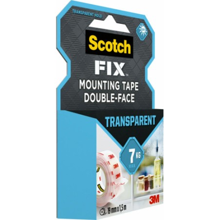 15708-ROLLO CINTA DE MONTAJE DOBLE CARA TRANSPARENTE 19 MM X 1,5M HASTA 7KG FIX 4910C-1915-P SCOTH 7100261816