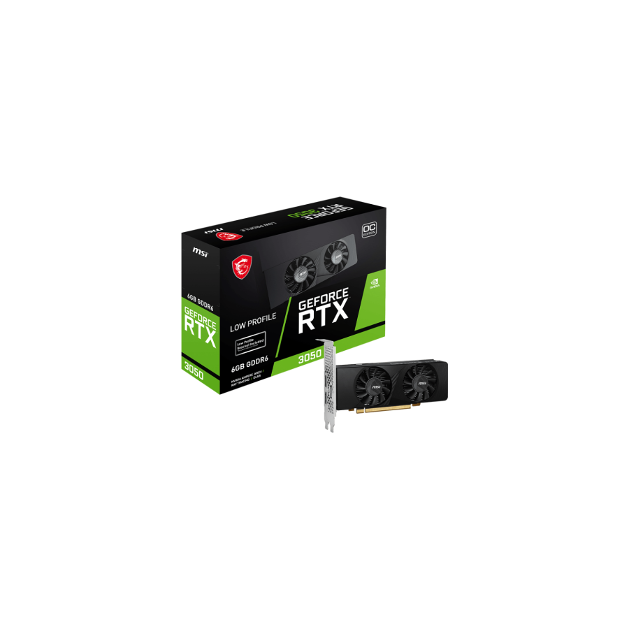 15731-VGA MSI RTX 3050 LP 6G OC,NV,RTX3050,GDDR6,6GB,96BIT,2HDMI+1DP,2 VENTILADORES (LOW PROFILE)