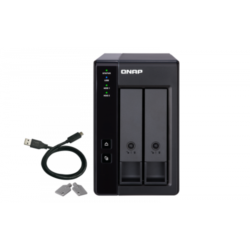 160-QNAP TR-002 unidad de disco multiple Negro