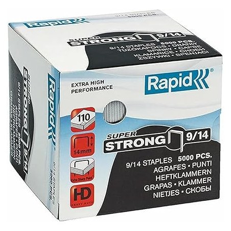 16084-CAJA 5000 GRAPAS SUPERSTRONG  9/14MM GALVANIZADAS RAPID 24871500