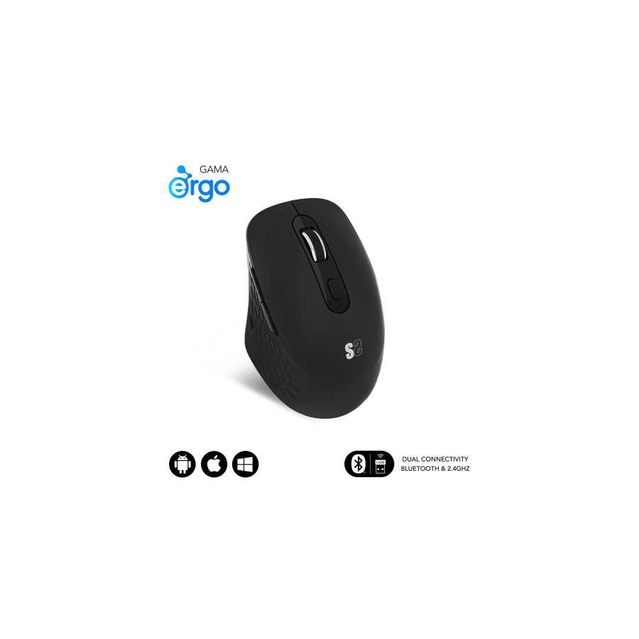 16096-SUBBLIM Raton CURVE ERGO DUAL MOUSE BATTERY BLACK