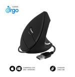 16100-SUBBLIM Raton GLIDE VERTICAL ERGO WIRED MOUSE BLACK