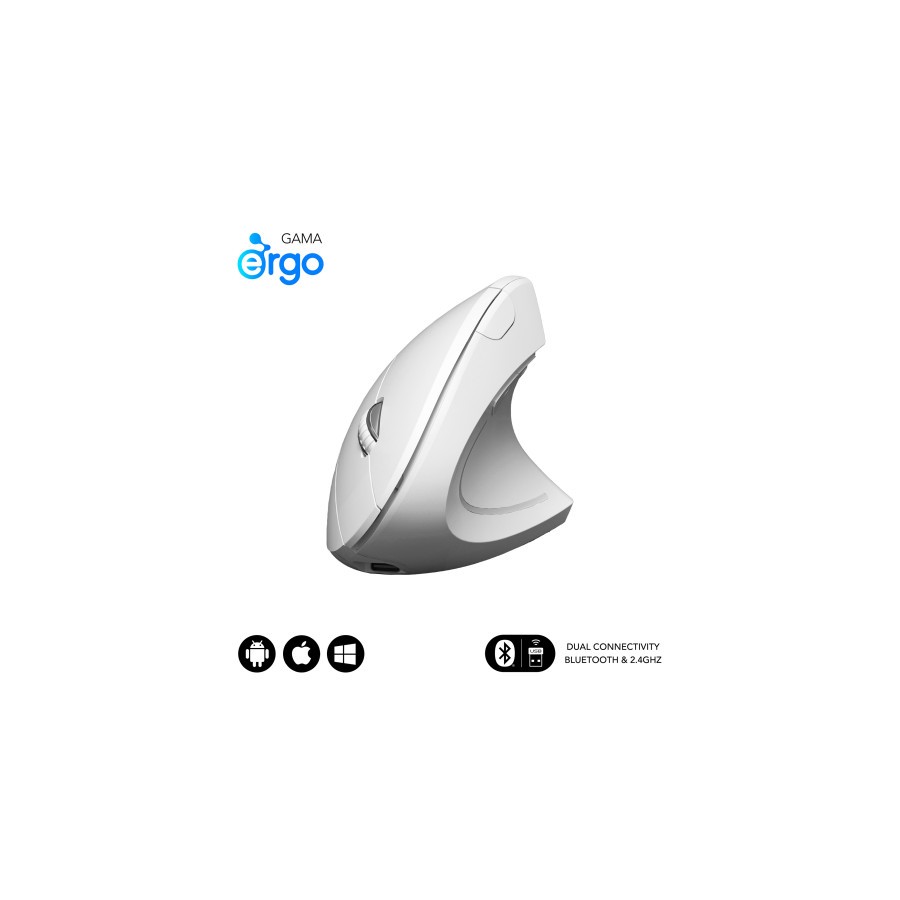 16106-SUBBLIM Raton GLIDE VERTICAL ERGO DUAL MOUSE BATTERY WHITE