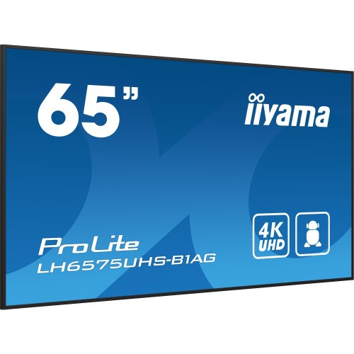 16227-MONITOR IIYAMA 65" (LH6575UHS-B1AG)3840X2160, UHD IPS PANEL, OPERACION 24/7 500CD/M, LANDSCAPE PORTRAIT, SIGNAL FA