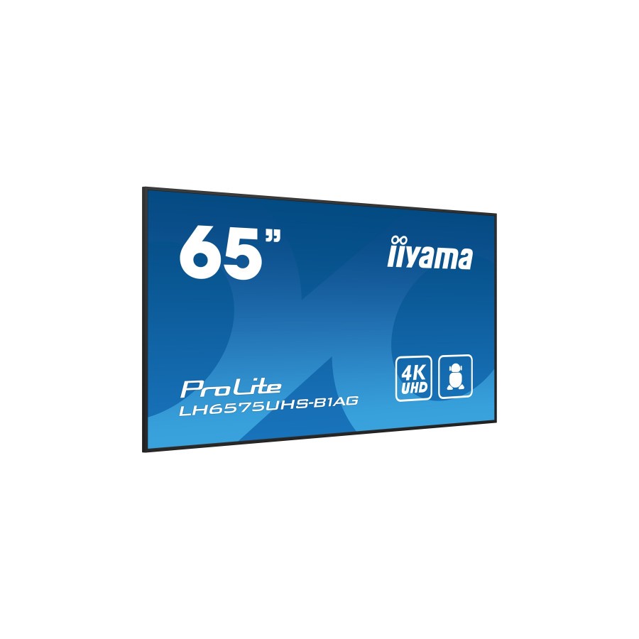 16227-MONITOR IIYAMA 65" (LH6575UHS-B1AG)3840X2160, UHD IPS PANEL, OPERACION 24/7 500CD/M, LANDSCAPE PORTRAIT, SIGNAL FA
