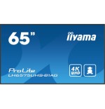 16228-MONITOR IIYAMA 65" (LH6575UHS-B1AG)3840X2160, UHD IPS PANEL, OPERACION 24/7 500CD/M, LANDSCAPE PORTRAIT, SIGNAL FA
