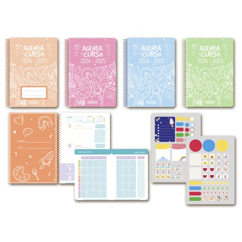 16307-AGENDA ESCOLAR 2024-2025 SCHOOL 4o SEMANA VISTA TAPA CARTON INGRAF 332220