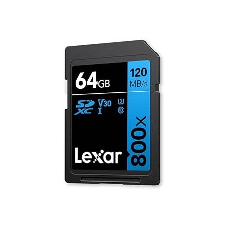 16319-LEXAR 64GB PROFESSIONAL 800X PRO SDXC UHS-I CARDS,  UP TO 150MB/S READ, C10 V30 U3