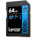 16319-LEXAR 64GB PROFESSIONAL 800X PRO SDXC UHS-I CARDS,  UP TO 150MB/S READ, C10 V30 U3
