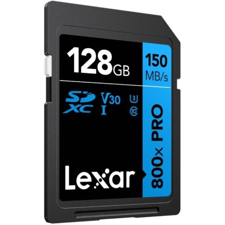 16323-LEXAR 128GB PROFESSIONAL 800X PRO SDXC UHS-I CARDS,  UP TO 150MB/S READ 45MB/S WRITE C10 V30 U3
