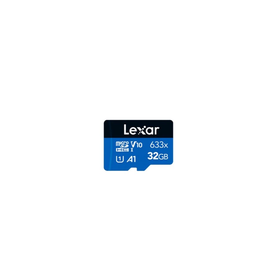 16324-LEXAR 32GB HIGH-PERFORMANCE 633X MICROSDHC UHS-I, UP TO 100MB/S READ 20MB/S WRITE C10 A1 V10 U1