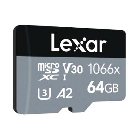 16332-Lexar Professional 1066x microSDXC UHS-I Cards SILVER Series 64 GB Clase 10