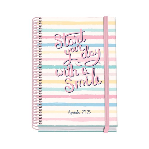 16420-AGENDA ESCOLAR 2024-2025 TAMANO A5 TAPA CARTON FORRADO  SEMANA VISTA SMILE PRIME DOHE 51767