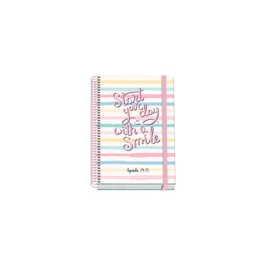 16420-AGENDA ESCOLAR 2024-2025 TAMANO A5 TAPA CARTON FORRADO  SEMANA VISTA SMILE PRIME DOHE 51767