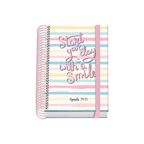 16426-AGENDA ESCOLAR 2024-2025 TAMANO A6 TAPA CARTON FORRADO  DIA PAGINA SMILE PRIME DOHE 51771