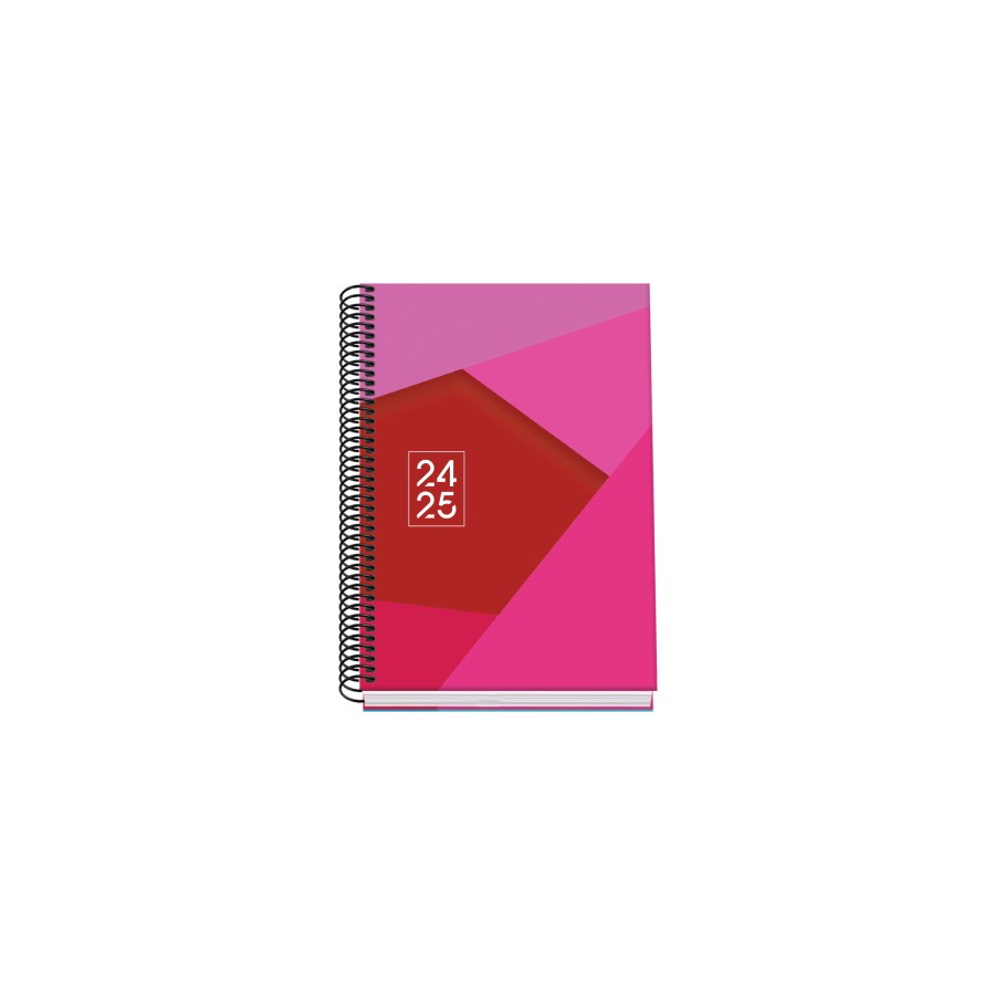 16434-AGENDA ESCOLAR 2024-2025 TAMANO A5 TAPA CARTON FORRADO  SEMANA VISTA TANGRAM BASIC ROSA DOHE 51745