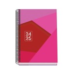 16442-AGENDA ESCOLAR 2024-2025 TAMANO A5 TAPA CARTON FORRADO  DIA PAGINA TANGRAM BASIC ROSA DOHE 51741
