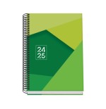 16444-AGENDA ESCOLAR 2024-2025 TAMANO A5 TAPA CARTON FORRADO  DIA PAGINA TANGRAM BASIC VERDE DOHE 51742