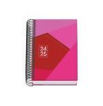16448-AGENDA ESCOLAR 2024-2025 TAMANO A6 TAPA CARTON FORRADO  DIA PAGINA TANGRAM BASIC ROSA DOHE 51749