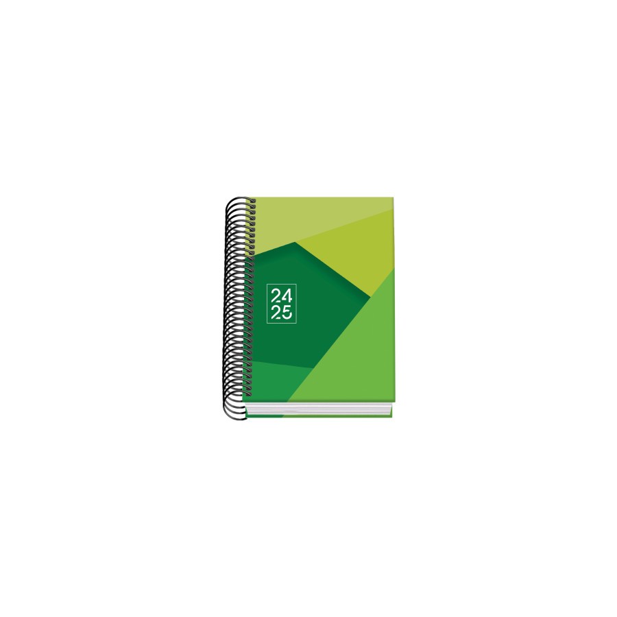 16450-AGENDA ESCOLAR 2024-2025 TAMANO A6 TAPA CARTON FORRADO  DIA PAGINA TANGRAM BASIC VERDE DOHE 51750